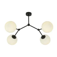 Lampy sufitowe - Emibig SPACE 4 BLACK/OPAL 1133/4 lampa sufitowa czarna szkolne klosze 1133/4 - miniaturka - grafika 1
