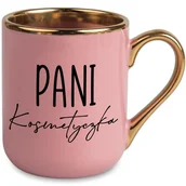 Kosmetyczki, organizery i kuferki - KUBEK ELEGANT RÓŻOWY IDEALNY PREZENT DLA PANI KOSMETYCZKA SUPER JAKOŚĆ WZ - miniaturka - grafika 1