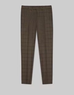 spodnie do zestawu mileto brąz slim fit - Spodnie męskie - miniaturka - grafika 1