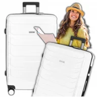 Walizki - Walizka podróżna na kółkach średnia kuferek poliwęglan dla dziewczynki 63L - miniaturka - grafika 1