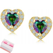 Biżuteria dla dzieci - Srebrne kolczyki srebro 925 serca pozłacane wkrętki - miniaturka - grafika 1