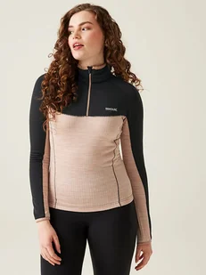 Regatta Koszulka funkcyjna "Hepley" w kolorze beżowo-czarnym - Koszulki sportowe damskie - miniaturka - grafika 1