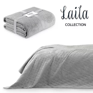 Narzuta velvetowa AMELIAHOME Laila, szary, 200x220 cm - Narzuty - miniaturka - grafika 1