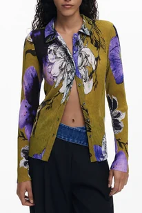 DAMSKA KOSZULA Z DŁUGIM RĘKAWEM DESIGUAL, ZIELONA - Koszule damskie - miniaturka - grafika 1