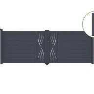 Bramy garażowe - CASANOOV BRAMA skrzydłowa 3,5m VELETA wys. 120cm aluminiowa + 2 słupki EIFEL 15x15cm wys. - miniaturka - grafika 1