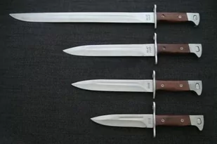 Zestaw 4 Noży - Bagnetów AK-47 CCCP (kałasznikow) + Skórzane Pokrowce/Kabury z Mocowaniem do Pasa. - Noże Zestaw 4 Noży - Bagnetów AK-47 CCCP (kałasznikow) + Skórzane Pokrowce/Kabury z Mocowaniem do Pasa. - Noże - miniaturka - grafika 1