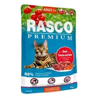 Mokra karma dla kotów - RASCO Premium wolowina z ziolami fileciki w sosie 85g saszetka dla kota (1703-13102) - miniaturka - grafika 1