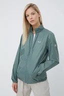 Kurtki i kamizelki sportowe damskie - Jack Wolfskin wiatrówka Pack & Go kolor zielony - miniaturka - grafika 1