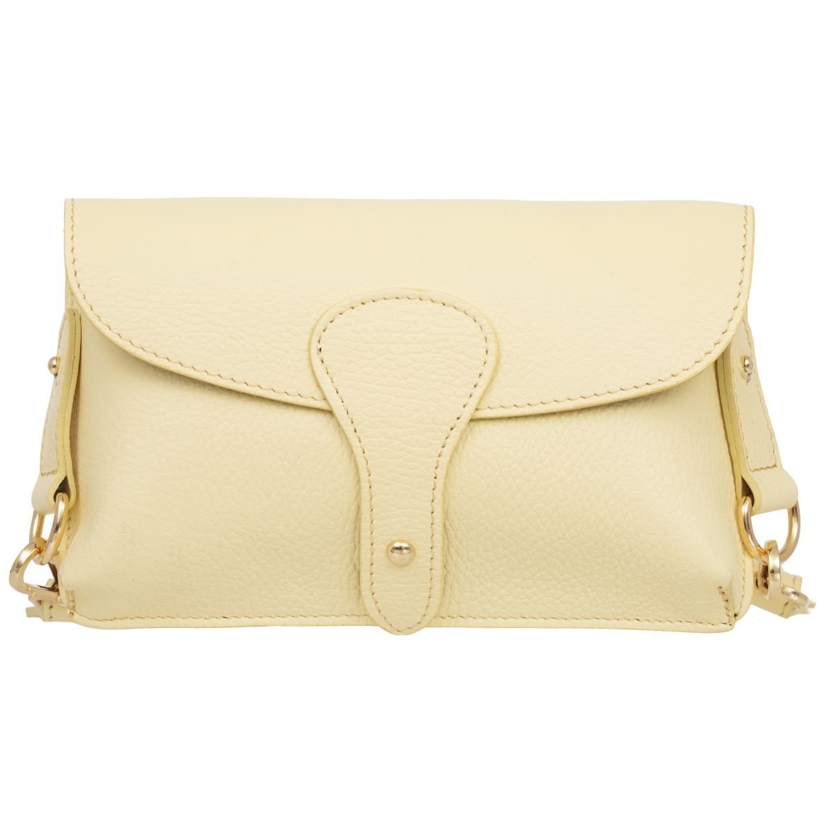 Torebka Damska Skórzana Vera Pelle Imba Żółta