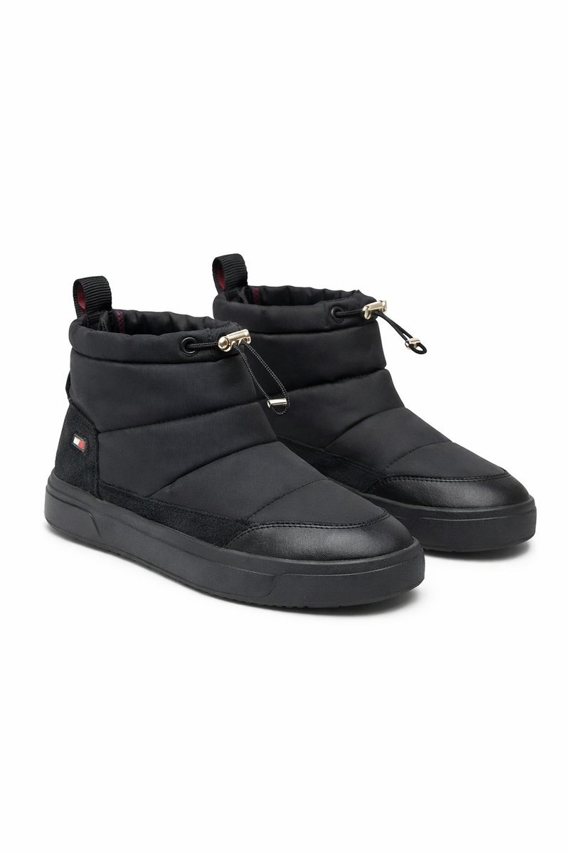 TOMMY HILFIGER ORYGINALNE ŚNIEGOWCE TKANINA PLATFORMA CZARNE 37 1I3A