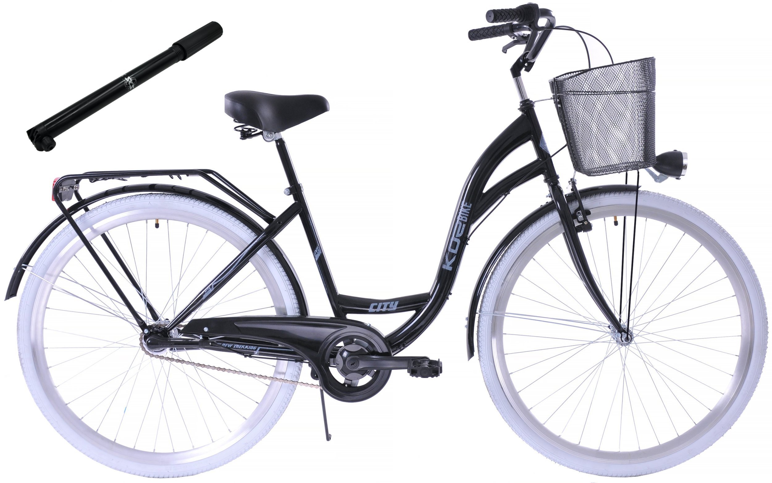 Kozbike Rower miejski Kozbike 28 K14 3bieg czarny białe opony, przerzutka Sturmey Archer J7