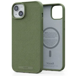 Njord byELEMENTS Suede Etui zamszowe do iPhone 15 Plus z MagSafe - Oliwkowe - Etui i futerały do telefonów - miniaturka - grafika 1