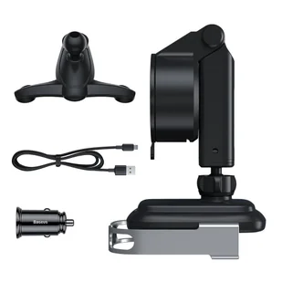 Baseus 5w1 elektrycznie zamykany uchwyt samochodowy bezprzewodowa ładowarka Qi 10 W + ładowarka samochodowa + 2 mocowania + kabel micro USB srebrny (WXHW01-B0S) - Ładowarki samochodowe - miniaturka - grafika 8