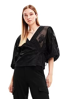 Bluzy damskie - Desigual Blus_Kassandra damska bluza, czarny, XL - grafika 1