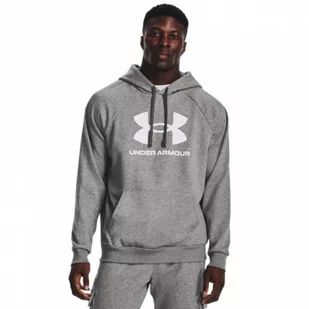 Męska bluza dresowa nierozpinana z kapturem Under Armour UA Rival Fleece Logo HD - szara - UNDER ARMOUR - Bluzy sportowe męskie - miniaturka - grafika 1