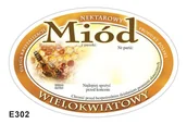 Akcesoria do hodowli zwierząt - etykiety owalne na miód wielokwiatowy(100szt) e302 - miniaturka - grafika 1