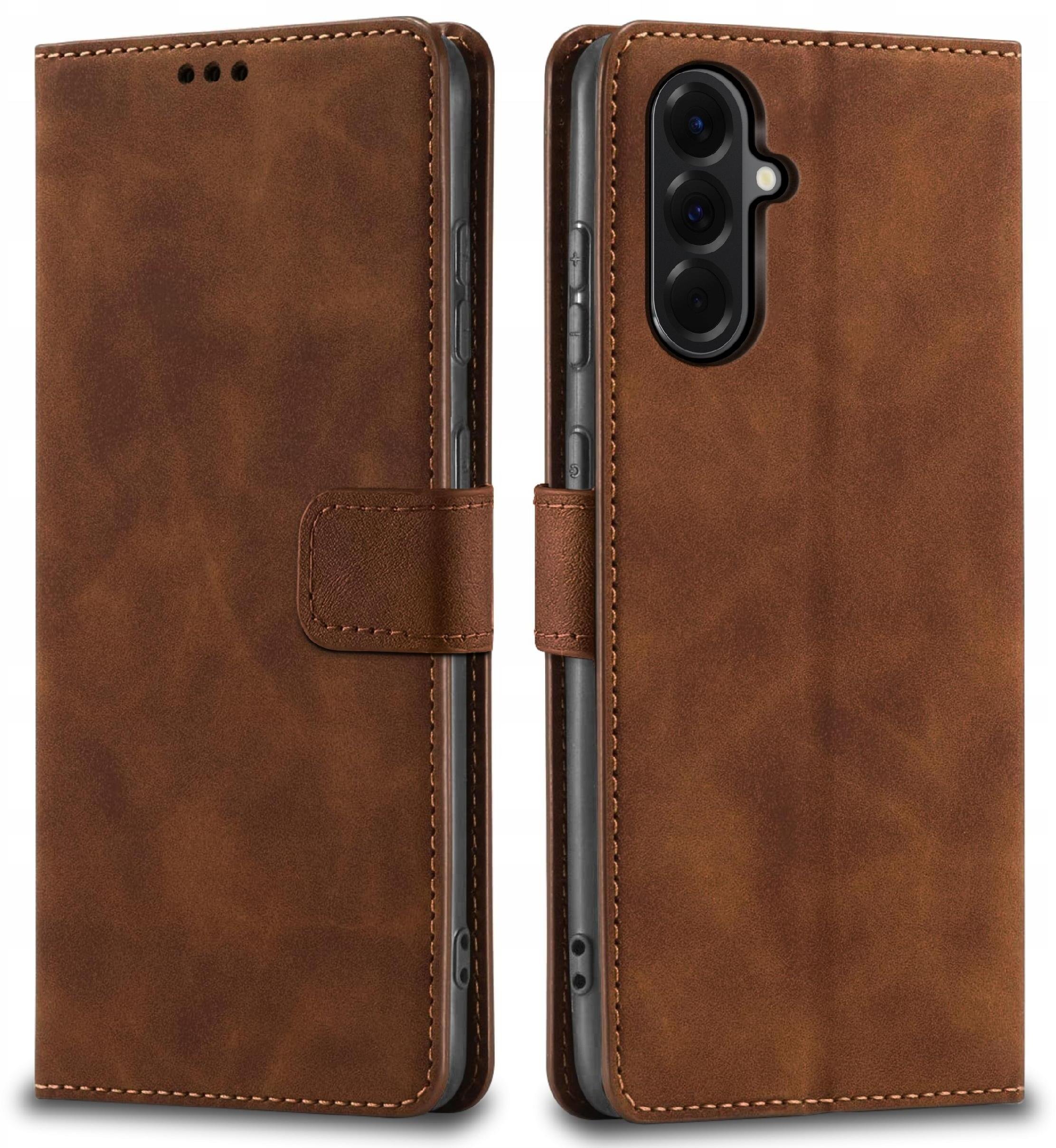 krainaGSM ETUI SKÓRZANE Z KLAPKĄ do Samsung A57ZAMYKANE CASE + SZKŁO 9H
