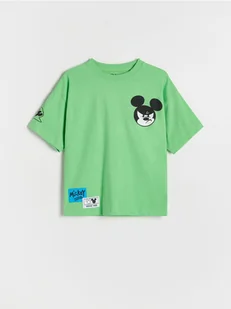 Reserved - Bawełniany t-shirt Mickey Mouse - jasnozielony - Koszulki dla chłopców - miniaturka - grafika 1