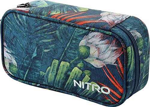 Nitro Piórnik XL w zestawie z trójkątem i planem lekcji, piórnik, piórnik z piórnikiem, piórnikiem, etui na długopisy, tropikalny
