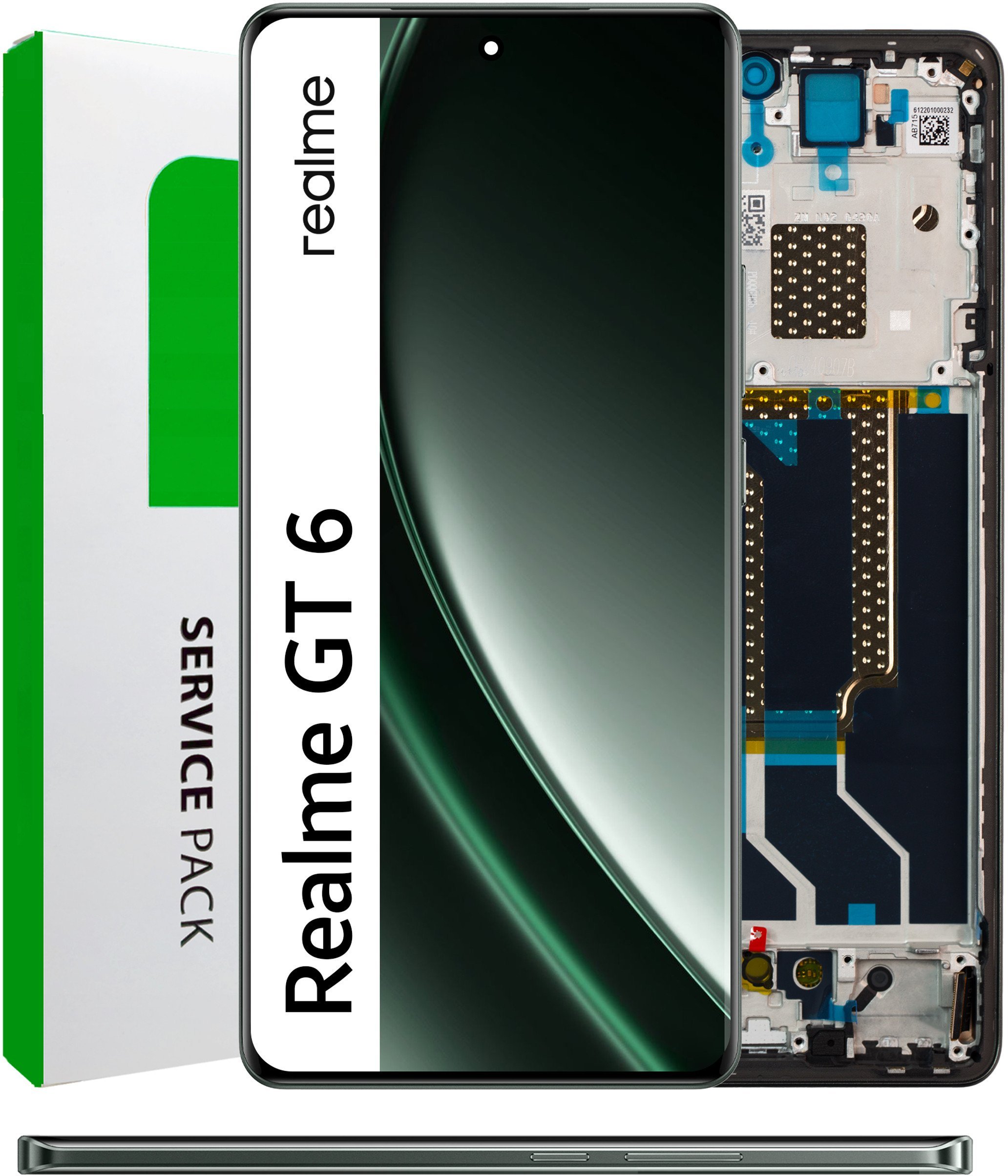 Wyświetlacz do Realme GT 6 Ekran LCD Ramka Zielona Oryginał Zila 5904858353996