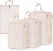 Akcesoria podróżnicze - Zestaw organizerów podróżnych OSDUE Torby pakowe Zestaw 4 szt. Kolor beżowy - miniaturka - grafika 1