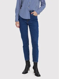 Vero Moda Jeansy Brenda 10268434 Granatowy Straight Fit - Spodnie damskie - miniaturka - grafika 1