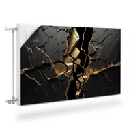 Dekoracje domu - Osłona Magnetyczna Grzejnika Czarny MARMUR Abstrakcja 3D 100cm x 60cm - miniaturka - grafika 1