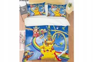Pościel dla dzieci - Komplet Pościeli Poszewka Pokemon Pikachu 200x200 cm 50x75 cm - miniaturka - grafika 1
