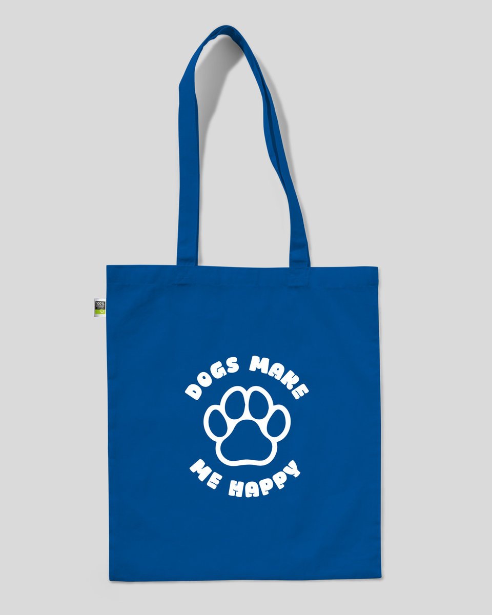 torba bawełniana na prezent na zakupy DOGS MAKE ME HAPPY