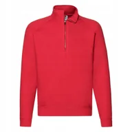 Bluzy męskie - Bluza Męska Zip Neck Sweat Czerwony r. 2XL - miniaturka - grafika 1