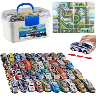 RESORAKI WYŚCIGOWE SAMOCHODY  POJAZDY WALIZKA ZESTAW - Samochody i pojazdy dla dzieci - miniaturka - grafika 1