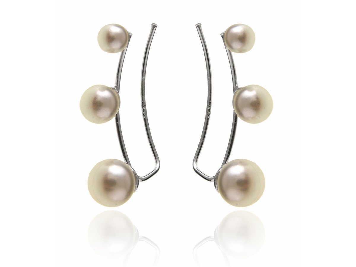 Nausznice srebrne Perły stopniowane kn201