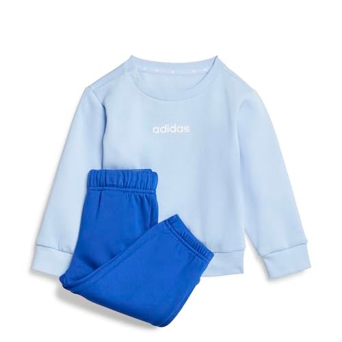 adidas Uniseks - niemowleta Essentials Linear Logo Jogger Track Suit, glow blue/white, 12-18 Months