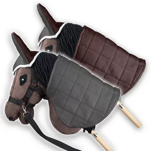 Derka dwustronna i nauszniki Skippi dla Hobby Horse - brązowa - szara - Księgarnia OUTLET - miniaturka - grafika 1