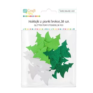 Naklejki Z Pianki Brokat Choinki 30 Szt. Kspi-418 Dalprint - Scrapbooking - miniaturka - grafika 1