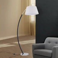 Lampy stojące - ORION Lampa łukowa Philipp klosz z tkaniny chrom/czarny - miniaturka - grafika 1