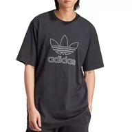 Koszulki męskie - Koszulka adidas Originals Adicolor Outline Trefoil IU2347 - czarna - miniaturka - grafika 1