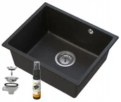 Zlewozmywaki - Granitan Manado Gold Podblatowy Zlew Chrom Podwieszany 50 - miniaturka - grafika 1