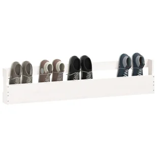 Ścienne półki na buty, 2 szt., biały, 110x9x23 cm, sosna Lumarko! - Szafki na buty - miniaturka - grafika 5