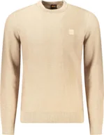 Swetry męskie - Beżowy bawełniany sweter męski Hugo Boss do stylowych stylizacji - XL - miniaturka - grafika 1