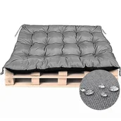 Poduszki ogrodowe - Poduszka Na Meble Z Palet Ławkę Wodoodporna Z Troczkami Ogród Huśtawkę Taras Szara 120X80cm - miniaturka - grafika 1