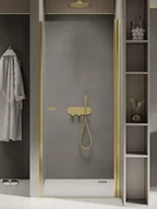 Ścianki i drzwi prysznicowe - Drzwi prysznicowe New Trendy New Soleo 70x195 wnękowe złote uniwersalne D-0450A - miniaturka - grafika 1