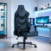 Fotele gamingowe - Fotel Gamingowy Obrotowy APEX Czarny Nowoczesny - miniaturka - grafika 1