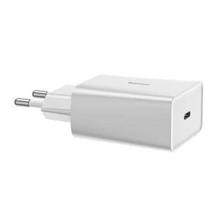Baseus szybka ładowarka sieciowa USB Typ C Power Delivery 18 W 3 A + kabel USB Typ C - Lightning 2,4 A 1 m biały (TZCCFS-X02) - Ładowarki do telefonów - miniaturka - grafika 4