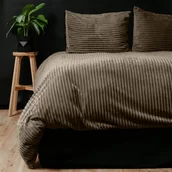 Pościel - 140x200/220 RIB Teddy brąz kpl pościeli - miniaturka - grafika 1