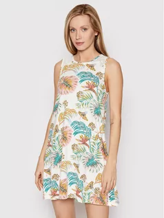 Sukienki - Roxy Sukienka letnia Paradise Isle ERJKD03387 Biały Slim Fit - grafika 1