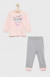 Guess piżama dziecięca kolor różowy gładka - Piżamy damskie - miniaturka - grafika 1