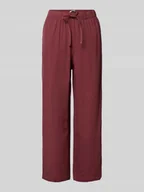 Spodnie damskie - Szerokie spodnie z mieszanka wiskozy i lnu model 'GOA' - miniaturka - grafika 1