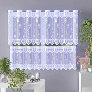 Zazdrostka żakardowa metrażowa wys. 60 cm Senia 624804 biała 60 cm - Firany - miniaturka - grafika 1