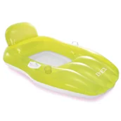 Materace dmuchane i koła do pływania - Intex, Materac dmuchany do pływania z rączkami i uchwytem na napoje, zielony 163x104cm - miniaturka - grafika 1